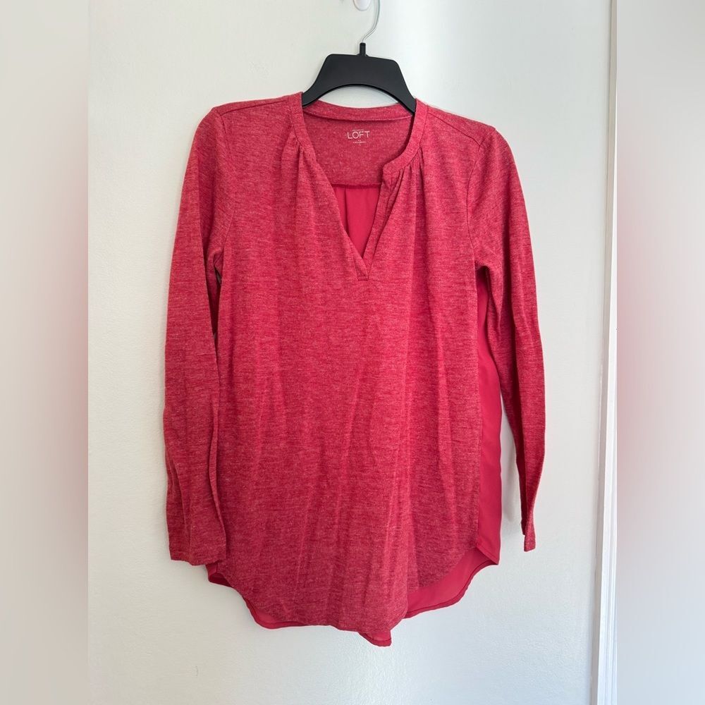 LOFT V Neck Long Sleeve Blouse - Size Small